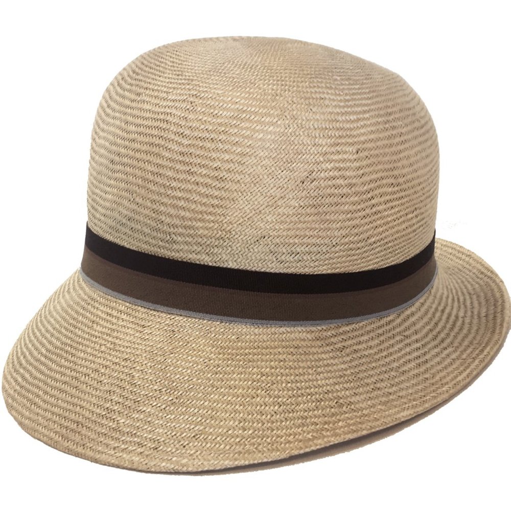 New Old Stock Vintage Goorin Bros Womens' Cloche Hat Natural Asymmetrical Brim